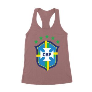 Brazil Football T-Shirt Bold Soccer Nation Pride South America Futbol Spirit Women's Racerback Tank Top