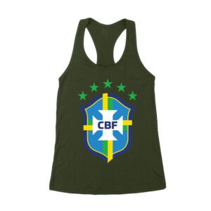 Brazil Football T-Shirt Bold Soccer Nation Pride South America Futbol Spirit Women's Racerback Tank Top