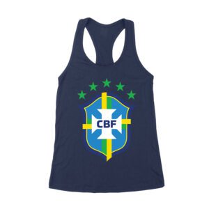 Brazil Football T-Shirt Bold Soccer Nation Pride South America Futbol Spirit Women's Racerback Tank Top