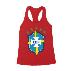 Brazil Football T-Shirt Bold Soccer Nation Pride South America Futbol Spirit Women's Racerback Tank Top