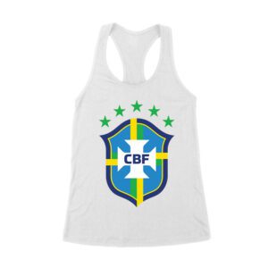 Brazil Football T-Shirt Bold Soccer Nation Pride South America Futbol Spirit Women's Racerback Tank Top