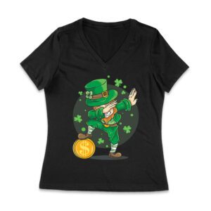 St. Patrick's Day Dabbing T-Shirt - Funny Irish Shamrock Dance Party Tee Women Jersey V-Neck – Viva Party