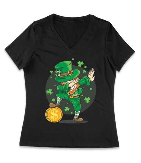 St. Patrick's Day Dabbing T-Shirt - Funny Irish Shamrock Dance Party Tee Women Jersey V-Neck – Viva Party