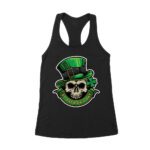 St. Patrick's Day Skull T-Shirt - Cool Irish Shamrock Gothic Lucky Party Tee Women's Racerback Tank Top – Viva Party