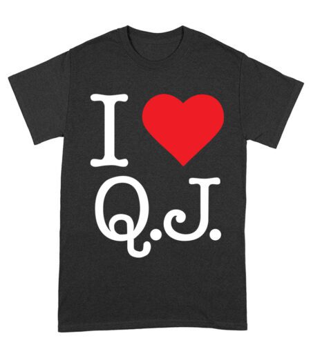 I Love Initials: I Heart (Love) Q.J. - Wear Your Feelings QJ T-Shirt Unisex Adult – Viva Party