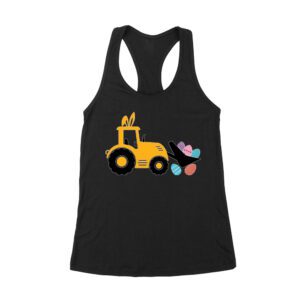 Easter Tractor Bunny T-Shirt - Cute Farm Easter Egg Hunting Tee for Kids & Farmers Women's Racerback Tank Top – Viva Party