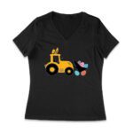 Easter Tractor Bunny T-Shirt - Cute Farm Easter Egg Hunting Tee for Kids & Farmers Women Jersey V-Neck – Viva Party