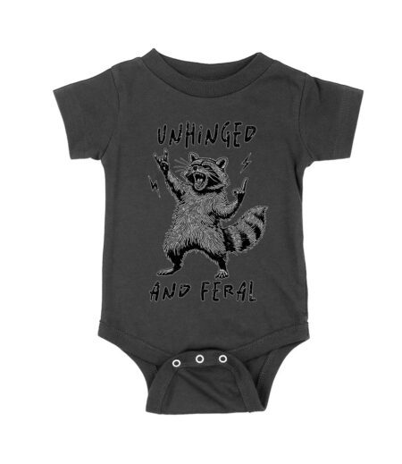 Unhinged and Feral Raccoon - Funny Mother's Day T-Shirt - Wild Mom Gift - Edgy Animal Print Tee Unisex Baby Jersey – Viva Party