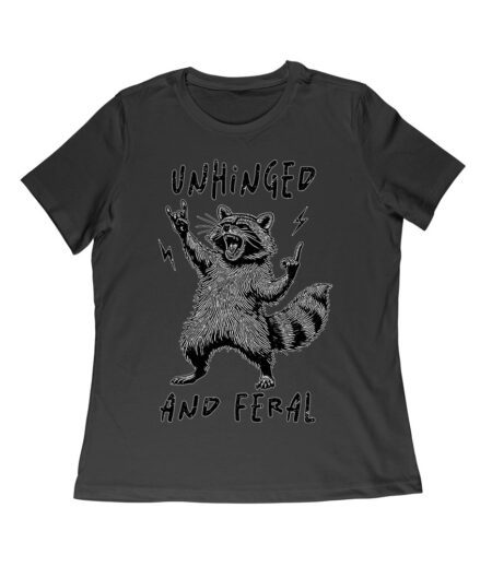 Unhinged and Feral Raccoon - Funny Mother's Day T-Shirt - Wild Mom Gift - Edgy Animal Print Tee Women Relaxed – Viva Party