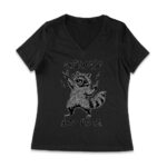 Unhinged and Feral Raccoon - Funny Mother's Day T-Shirt - Wild Mom Gift - Edgy Animal Print Tee Women Jersey V-Neck – Viva Party