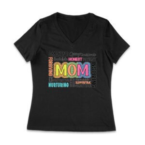 Amazing Mom - Inspiring Forgiving Productive T-Shirt - Mother's Day Gift - Motivational Mom Tee Women Jersey V-Neck – Viva Party