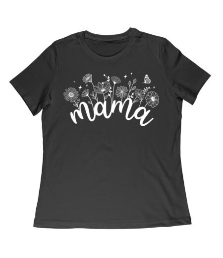 Mama Mother's Day T-Shirt - Floral Mom Tee - Cute Gift for Mom - Flower Background Shirt Women Relaxed – Viva Party