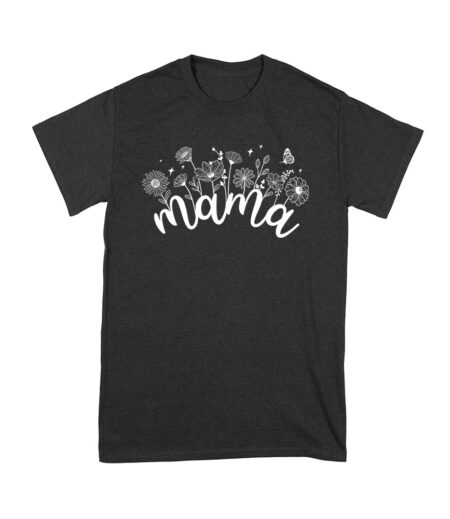 Mama Mother's Day T-Shirt - Floral Mom Tee - Cute Gift for Mom - Flower Background Shirt Unisex Youth – Viva Party