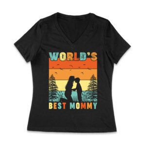 World's Best Mommy - Cute Mother's Day T-Shirt - Gift for Mom - Adorable Mom Appreciation Tee Women Jersey V-Neck – Viva Party