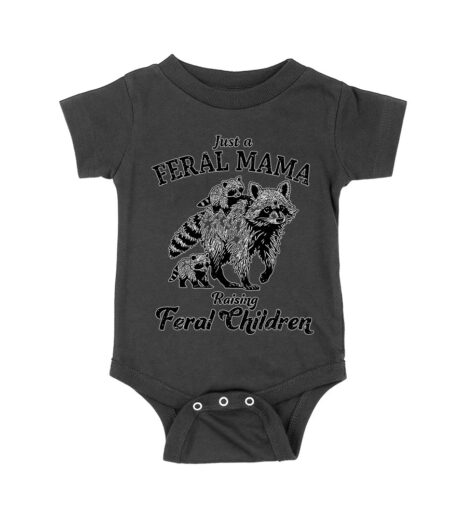Just a Feral Mama Raising Feral Children - Funny Mom T-Shirt - Wild Motherhood Humor Tee Unisex Baby Jersey – Viva Party