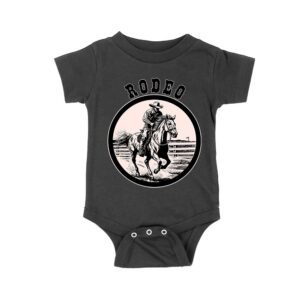 Western Rodeo T-Shirt - Cowboy Riding Horse Graphic Tee - Vintage Western Horseback Rider Shirt - Country Farm Ranch Style Gift for Men & Women Unisex Baby Jersey – Viva Party