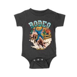 Rodeo Cowboy T-Shirt - Western Horse Riding Graphic Tee - Vintage Country Rodeo Shirt - Rustic Cowboy Style Gift for Men & Women Unisex Baby Jersey – Viva Party