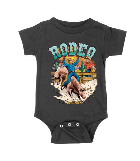 Rodeo Cowboy T-Shirt - Western Horse Riding Graphic Tee - Vintage Country Rodeo Shirt - Rustic Cowboy Style Gift for Men & Women Unisex Baby Jersey – Viva Party
