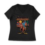 Rodeo Horse Riding T-Shirt - Western Cowboy Graphic Tee - Vintage Country Rodeo Shirt - Rustic Cowboy Outfit for Men & Women Women Jersey V-Neck – Viva Party