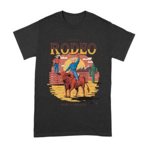 Rodeo Cowboy Riding T-Shirt - Western Horseback Rider Graphic Tee - Vintage Country Rodeo Shirt for Men & Women Unisex Adult – Viva Party