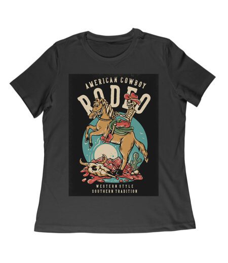 American Cowboy Rodeo T-Shirt - Western Style Southern Tradition Tee - Vintage Country Horse Riding Shirt for Ranchers & Rodeo Fans Women Relaxed – Viva Party