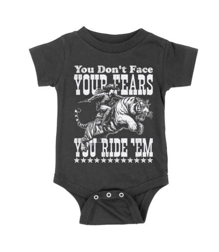 Ride Your Fears Rodeo T-Shirt - Bold Statement Shirt - Conquer Your Fears - Western Inspired Design - Motivational Graphic Tee for Rodeo Fans Unisex Baby Jersey – Viva Party