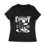 American Cowboy 1991 Wild West T-Shirt - Vintage Western Graphic Tee - Classic Cowboy Style - Retro Rodeo Shirt for Western Enthusiasts Women Jersey V-Neck – Viva Party