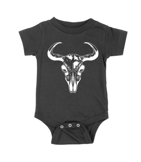 Bull Skull Rodeo T-Shirt - Western Longhorn Graphic Tee - Bold Cowboy Style - Wild West Inspired Design for Rodeo Fans Unisex Baby Jersey – Viva Party