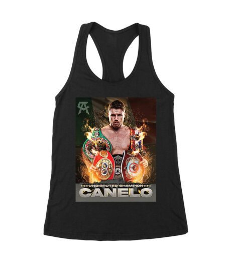 Undisputed Champion Canelo ?lvarez T-Shirt - Vintage Boxing Fan Apparel for True Supporters Women's Racerback Tank Top – Viva Party