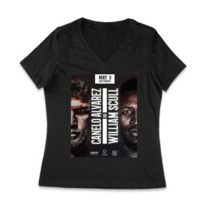 Canelo Alvarez vs William Scull Fight Night T-Shirt - Boxing Match Fan Graphic Apparel Women Jersey V-Neck – Viva Party