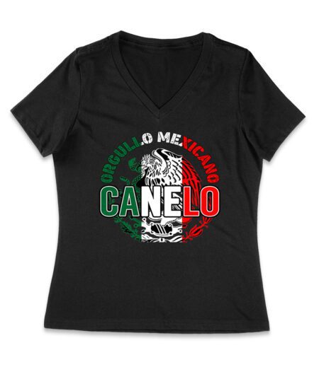 Orgullo Mexicano Canelo T-Shirt - Mexican Pride Boxing Fan Tee for Supporters and Fight Nights Women Jersey V-Neck – Viva Party