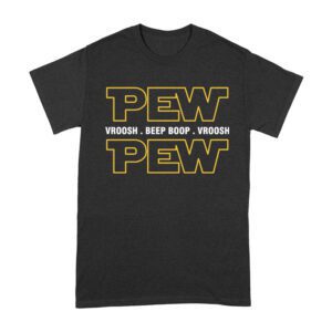 PEW VROOSH BEEP BOOP Shirt - Funny Sci-Fi Sound Effects Tee - Retro Space Fan Gift Unisex Adult – Viva Party