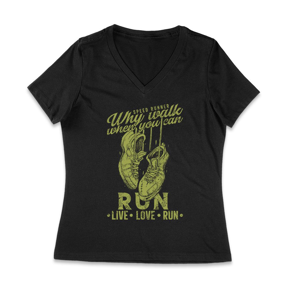 Cart-83_Wvn-Black.jpg Speed Runner - Why Walk When You Can Run - Live Love Run Boots T-Shirt Women Jersey V-Neck – Viva Party