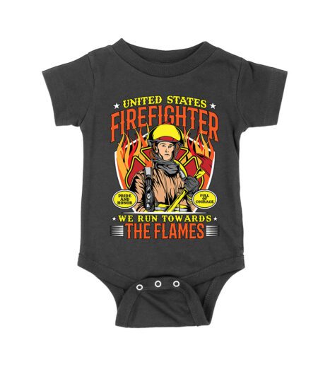 United States Firefighter - We Run Towards The Flames T-Shirt - Firefighter Pride Tee Unisex Baby Jersey – Viva Party