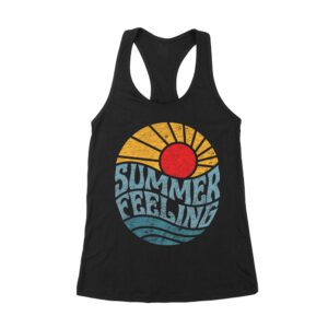 Summer Feeling T-Shirt - Sunny Days and Warm Vibes Tee Women's Racerback Tank Top – Viva Party