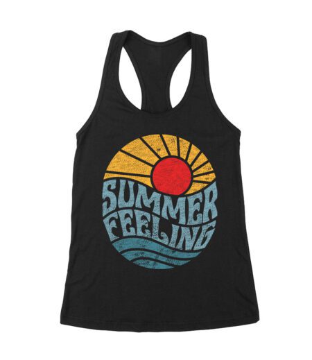 Summer Feeling T-Shirt - Sunny Days and Warm Vibes Tee Women's Racerback Tank Top – Viva Party