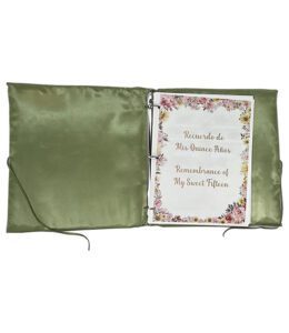 5 Pc Sage and Gold Quinceanera Pillow Set