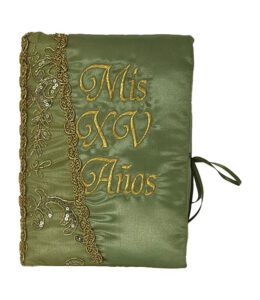 5 Pc Sage and Gold Quinceanera Pillow Set