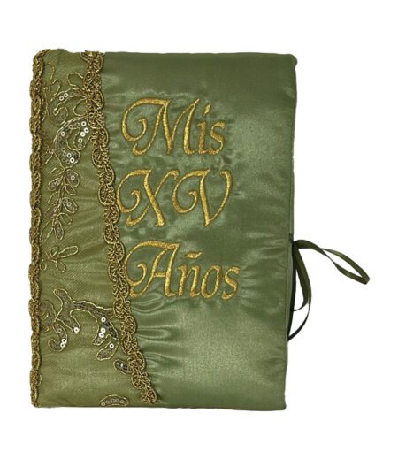 5 Pc Sage and Gold Quinceanera Pillow Set