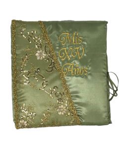 5 Pc Sage and Gold Quinceanera Pillow Set