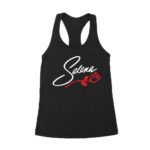 Selena with Rose Flower Shirt - 90s Retro Music Fan Tee - Latina Icon Tribute Gift Women's Racerback Tank Top – Viva Party