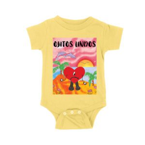 Bad-Bunny Ojitos Lindos Cartoon Heart Island T-Shirt Unisex Baby Jersey