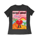 Bad-Bunny Ojitos Lindos Cartoon Heart Island T-Shirt Women Relaxed – Viva Party