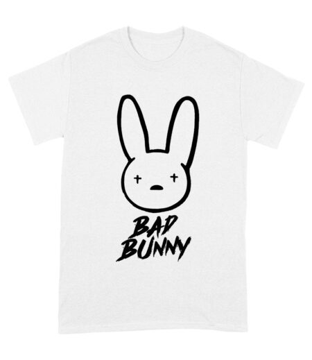 Bad-Bunny Iconic Sad Face Bunny Head Design with Bold Handwritten Text