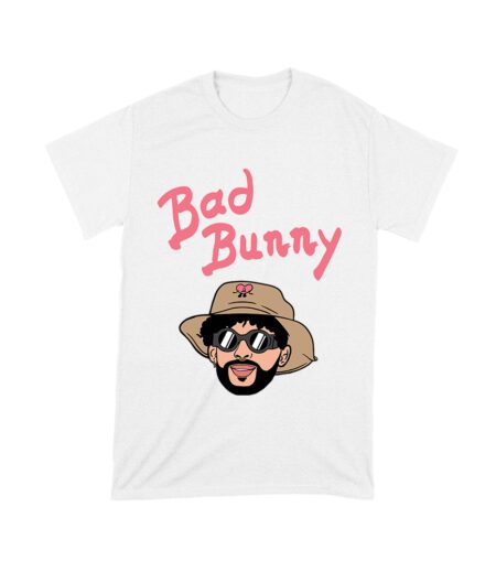 Bad-Bunny Cartoon Style Portrait with Hat and Sunglasses