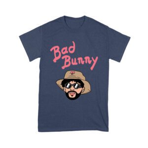 Bad-Bunny Cartoon Style Portrait with Hat and Sunglasses