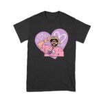 Bad-Bunny Character with Pink Heart Background ? Urban Latin Pop Art Style Illustration Unisex Youth – Viva Party