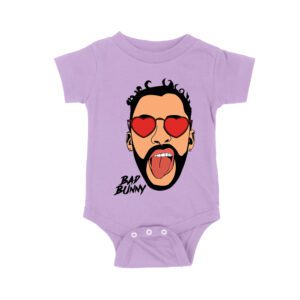 Bad-Bunny Cartoon Face with Sunglasses and Hat ? Latin Trap Music Pop Art Illustration Unisex Baby Jersey