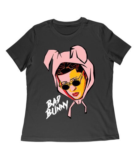 Bad-Bunny Cartoon Style Wearing a Bunny Hood with Streetwear Vibes Women Relaxed – Viva Party