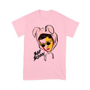 Bad-Bunny Cartoon Style Wearing a Bunny Hood with Streetwear Vibes Unisex Youth